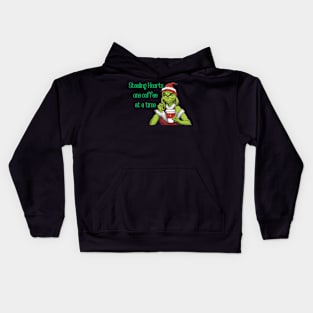 Girl grinch coffee Kids Hoodie